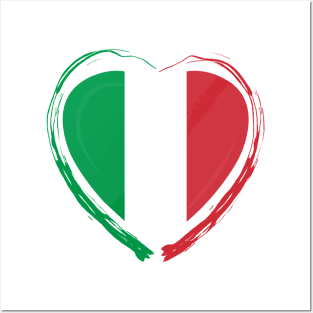 Italian Heart with italian Flag Posters and Art